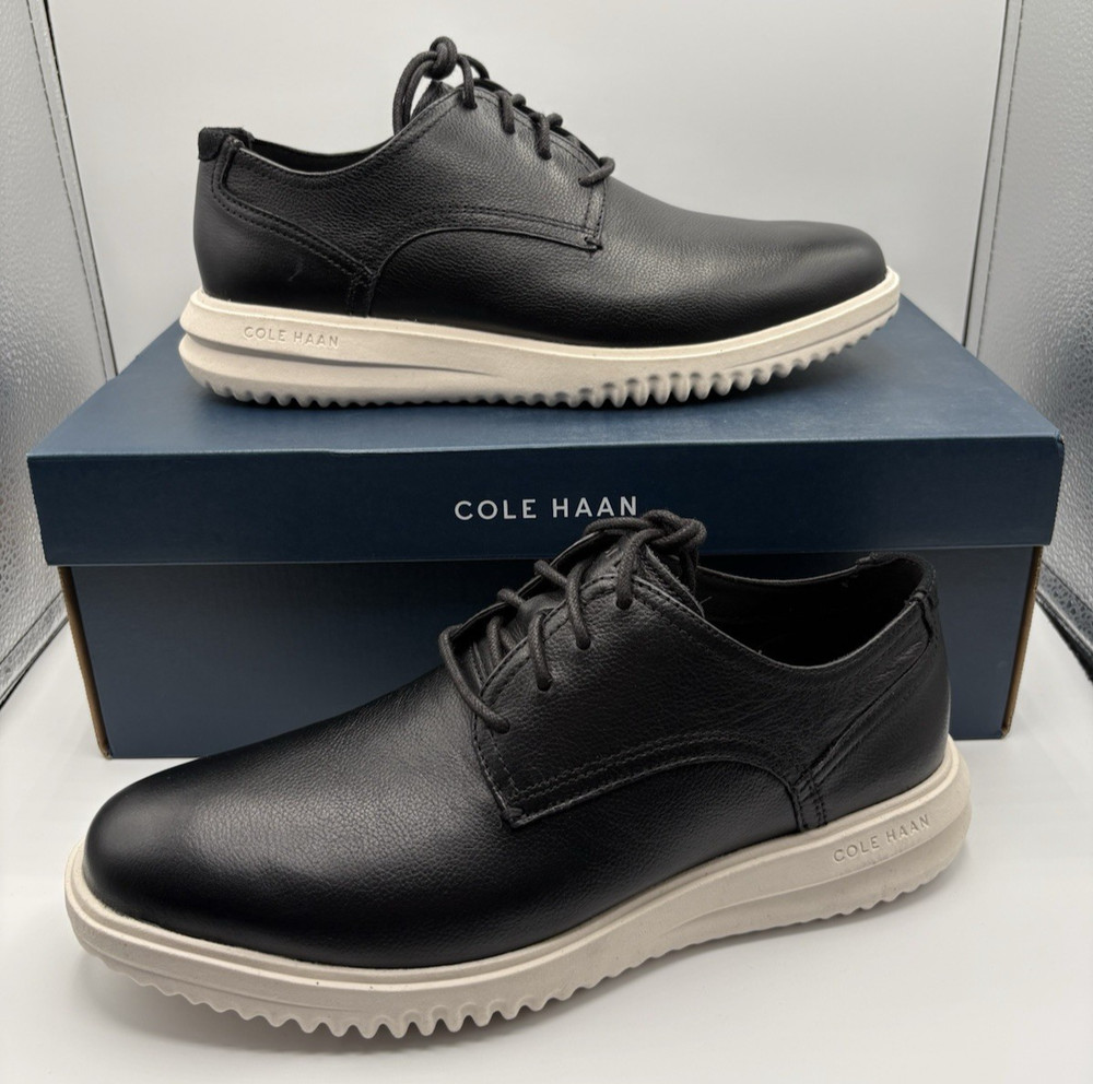 Cole Haan Grand Plain Toe Oxford Dress Shoe Black Leather C36934 Mens Size 9 NEW