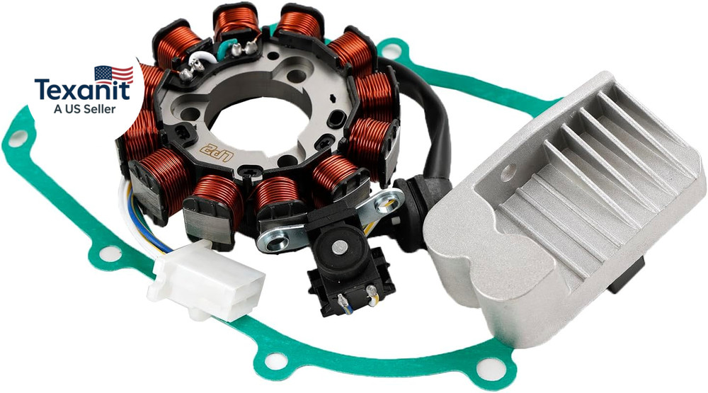 Magneto Stator Coil + Voltage Regulator Rectifier + Gasket for Honda GROM125 AC