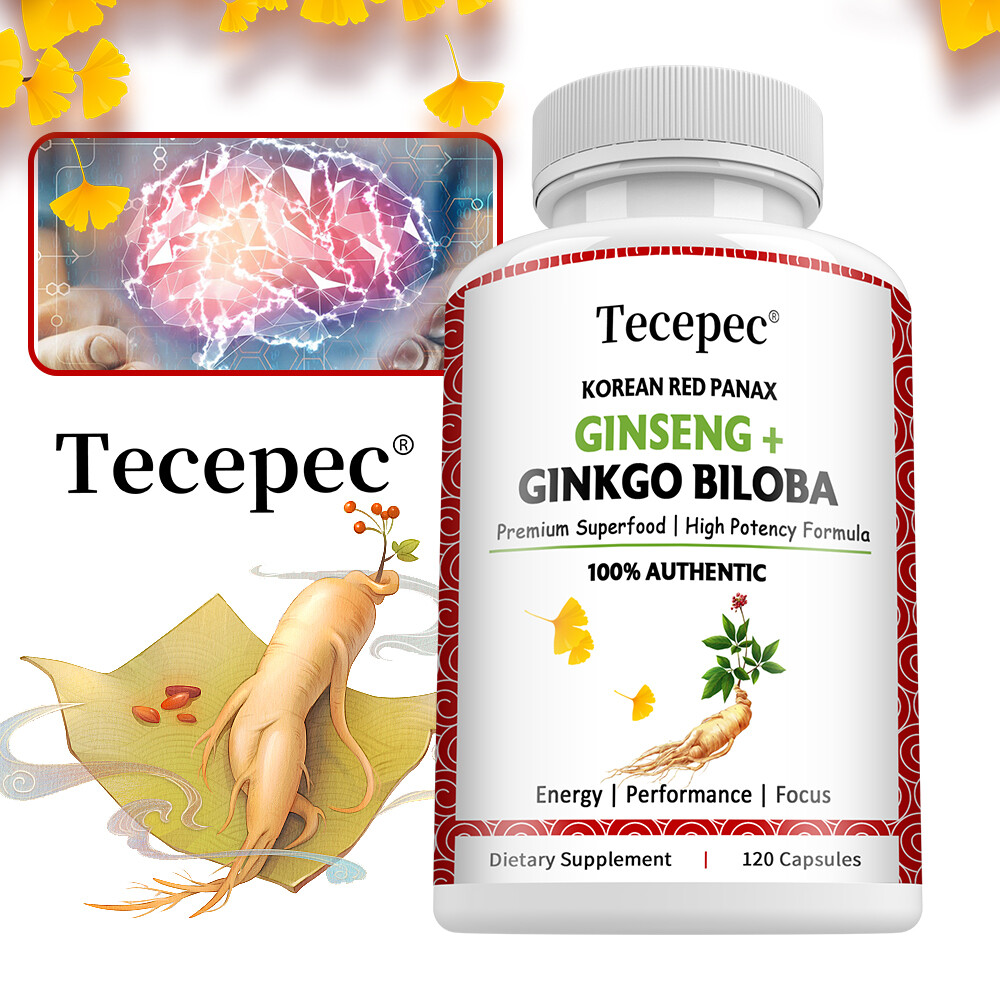 Ginseng + Ginkgo Biloba Capsules - Brain Health, Promote Blood Circulation