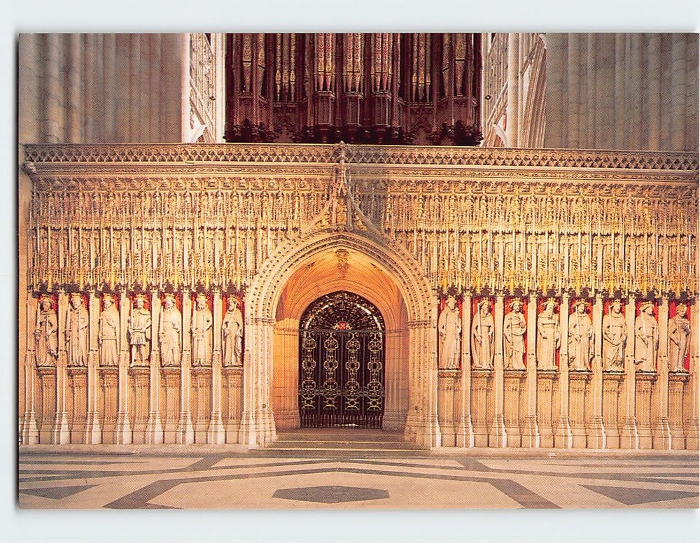 Postcard Choir Screen York Minster England