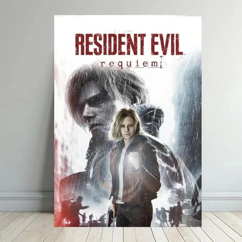 Resident Evil Requiem Leon Kennedy Survival Horror Game Poster