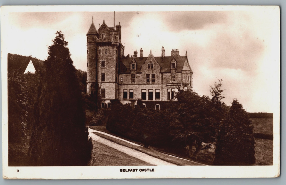 RPPC Ireland Belfast Castle Landscape Real Photo Postcard