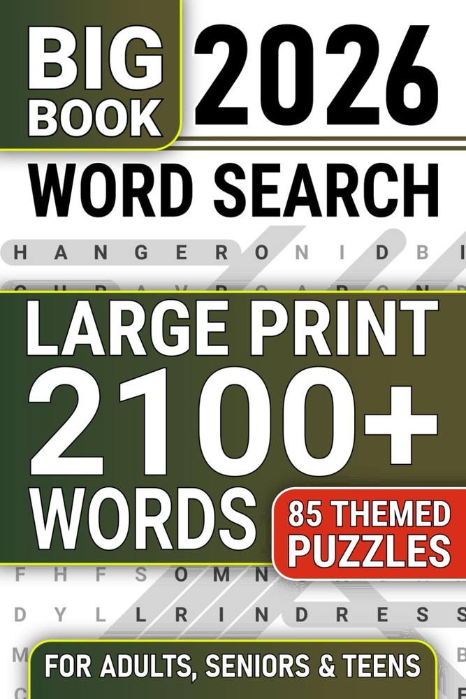 2100+ Words Word Search Puzzles Large Print: a Fun Themed Word Find Puzzle Book