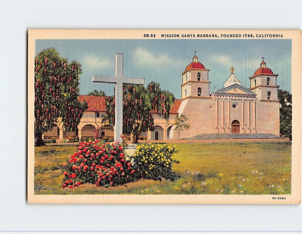 Postcard Mission Santa Barbara California USA