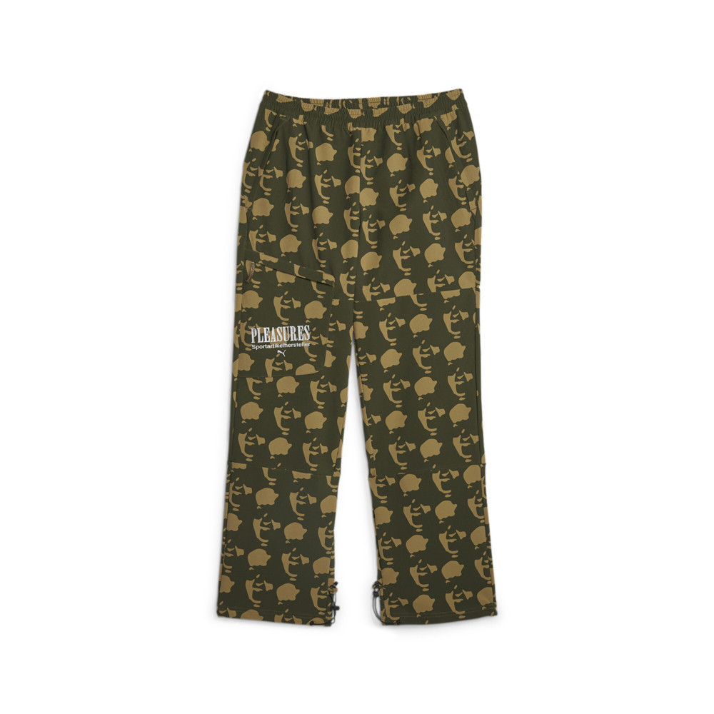 Puma Pleasures X Cargo Pants for Men - Brown & Green Casual Athletic Bottoms