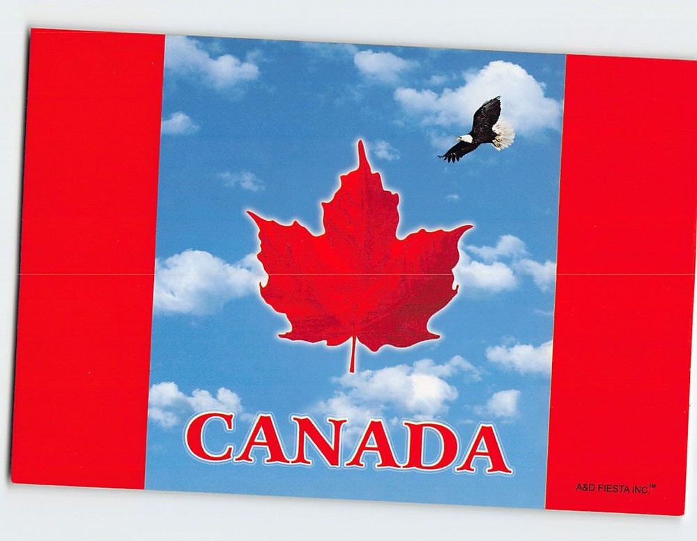 Postcard Maple leaf Flag symbol of Canada
