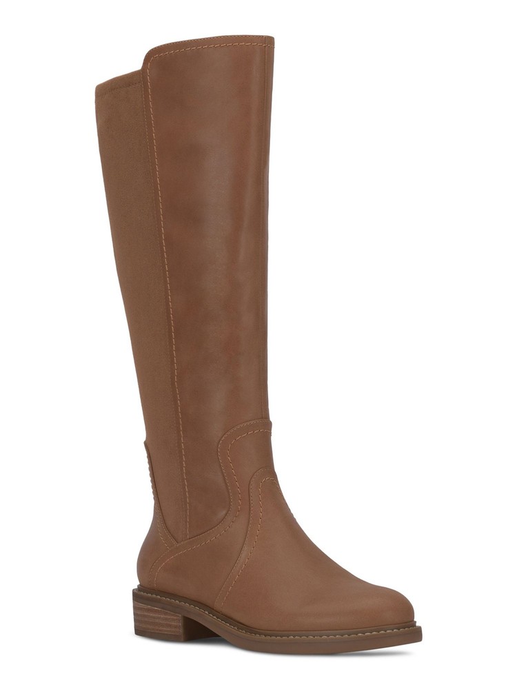 LUCKY BRAND Womens Brown Padded Quenbe Round Toe Block Heel Riding Boot 5.5 M