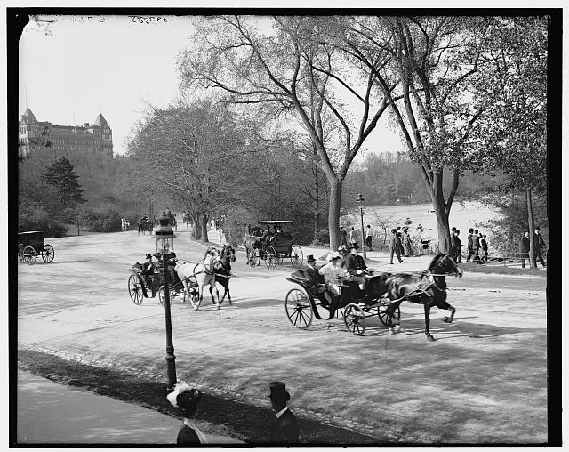Photo:New York City Central Park Driveway 1900s Horse Carriages Lake Drive