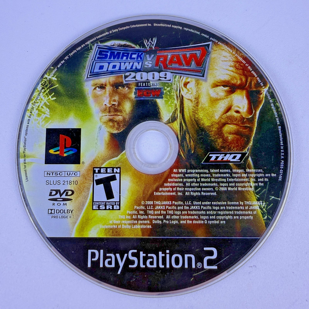 WWE SmackDown vs Raw 2009 (THQ) Sony Playstation 2 PS2 DISC ONLY
