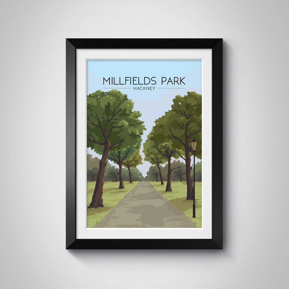 Millfields Park Poster Hackney London Travel Print Scenic East London Wall Art