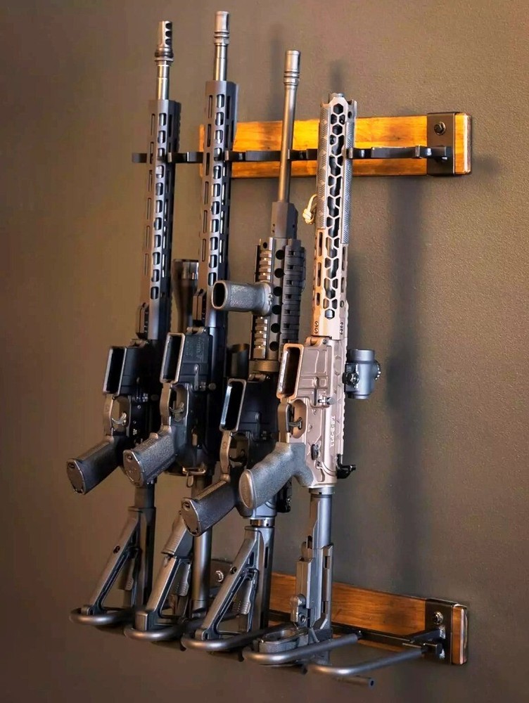 Built Like a Tank Rifle/Shotgun Rustic 5-Gun Wall-Mount Vertical Rack - Open Box