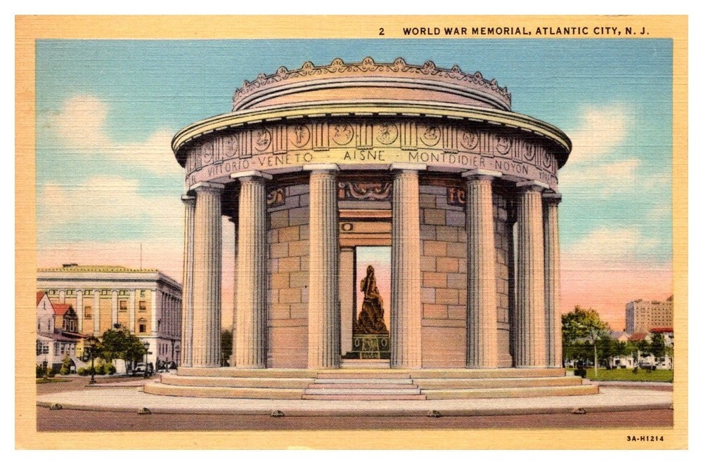 1940s War Memorial Rotunda Atlantic City New Jersey Vintage Postcard