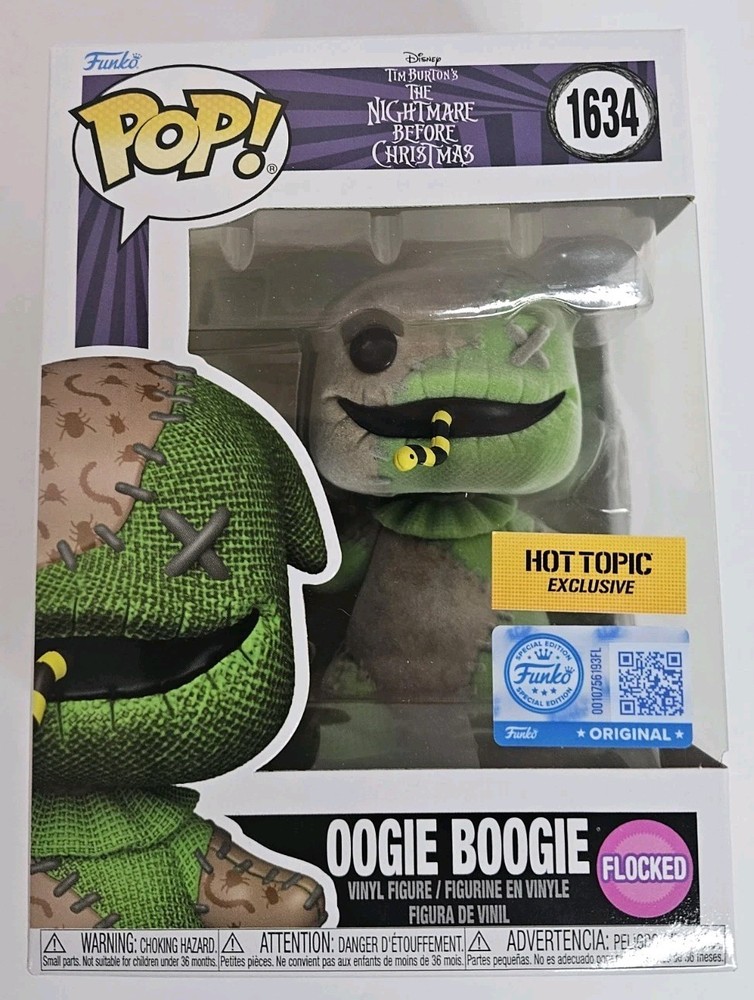 Funko Pop Oogie Boogie Flocked 1634 Hot Topic Exclusive IN HAND with Protector