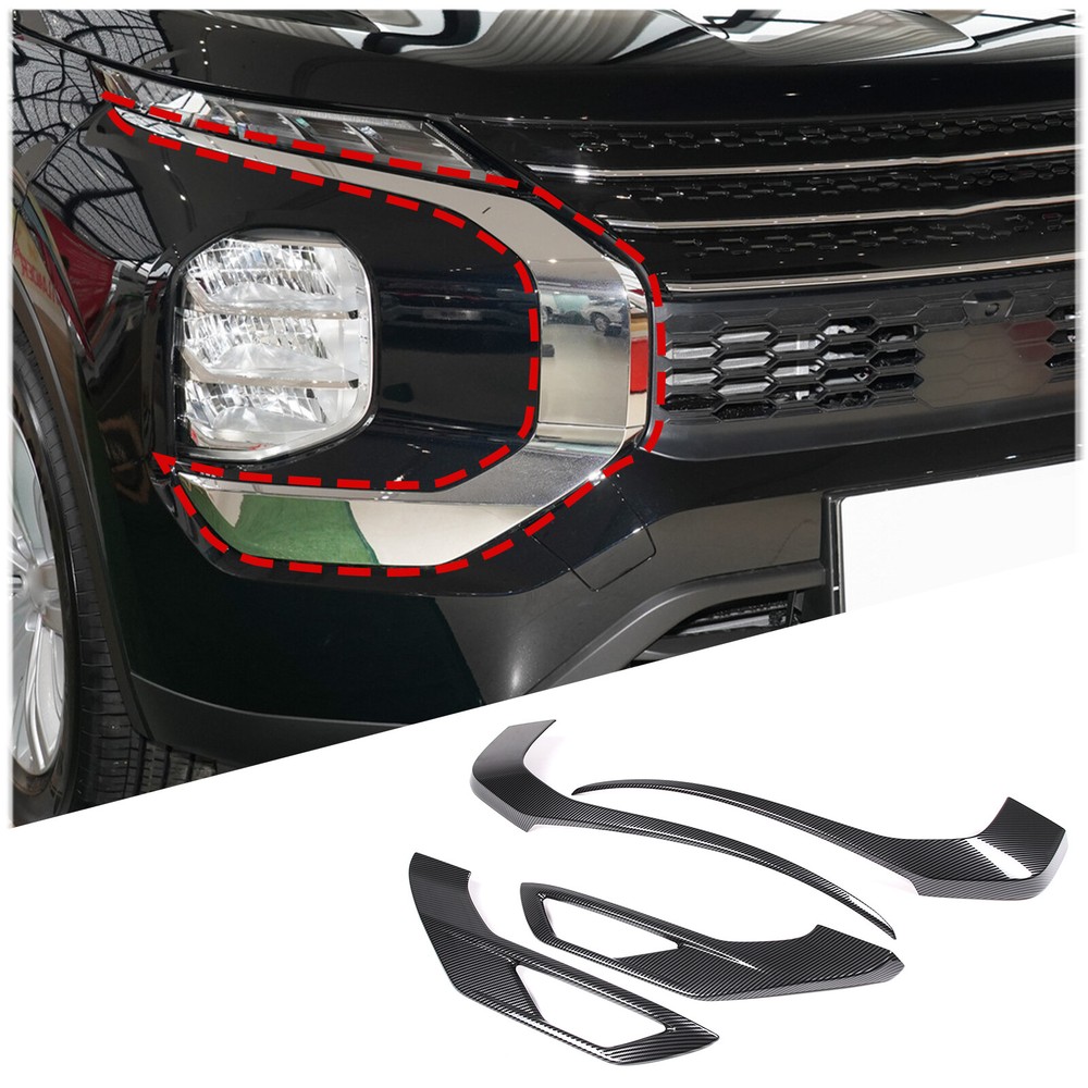 ABS Carbon Fiber Front Fog Light Trim for Mitsubishi Outlander 2022-2024-image