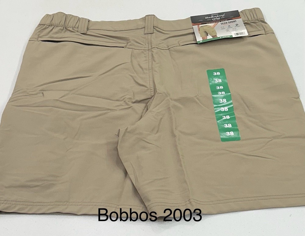 Weatherproof Vintage Men's Performance Series Tech Shorts, Tan, Size 38