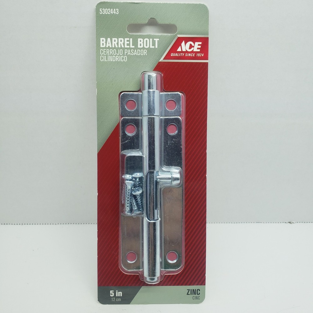 ACE 5-Inch Zinc Plated Barrel Bolt Latch #5302443-image