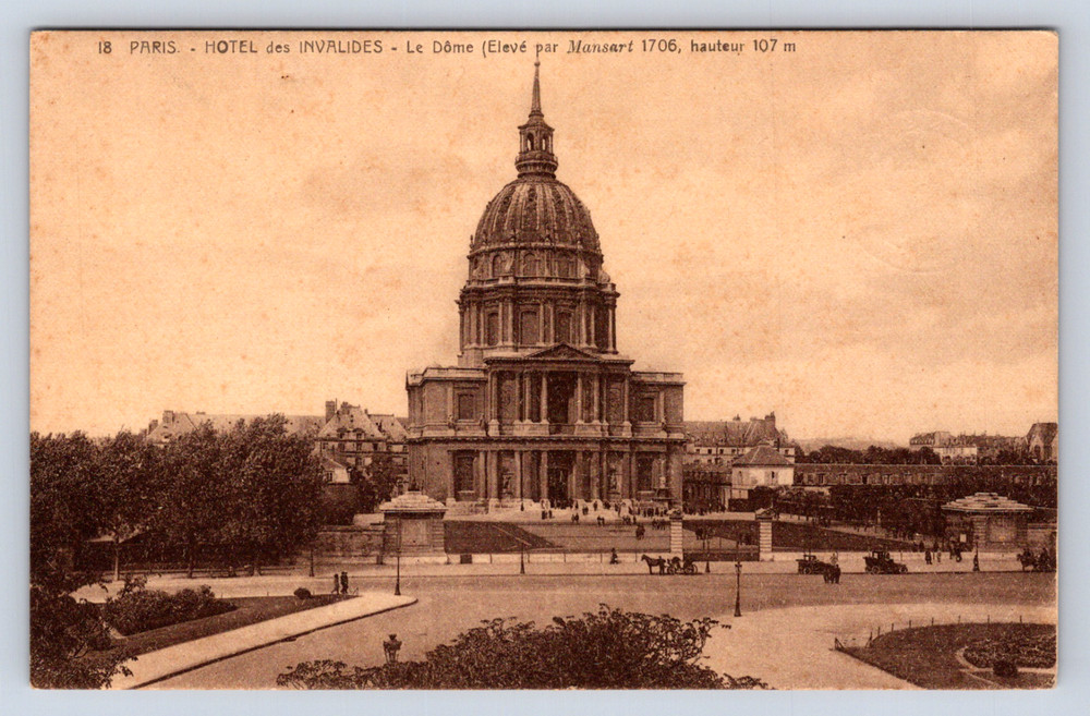 Vintage Postcard Paris Hotel de Invalides Le Dome
