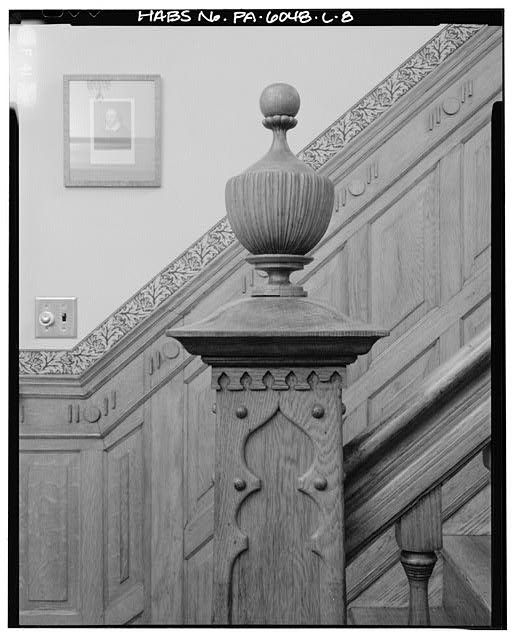 Ambler Pennsylvania 1900s Executive House Stair Newel Keasbey Mattison