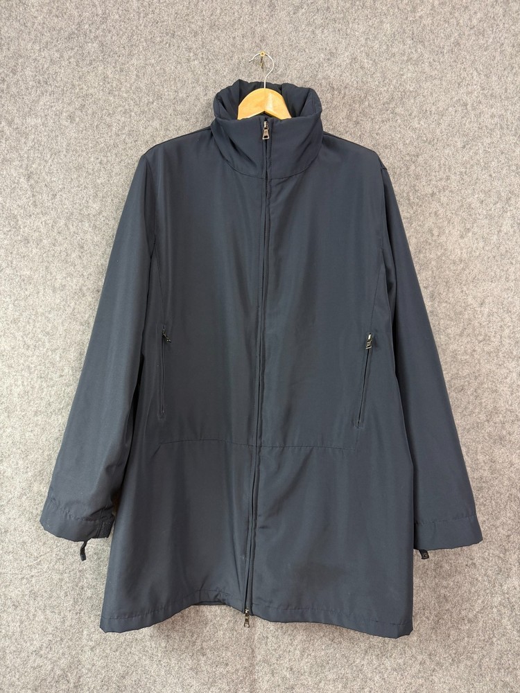 Vintage Prada Jacket Coat Large Linea Rossa Sport Navy Blue Technical Parka Rain