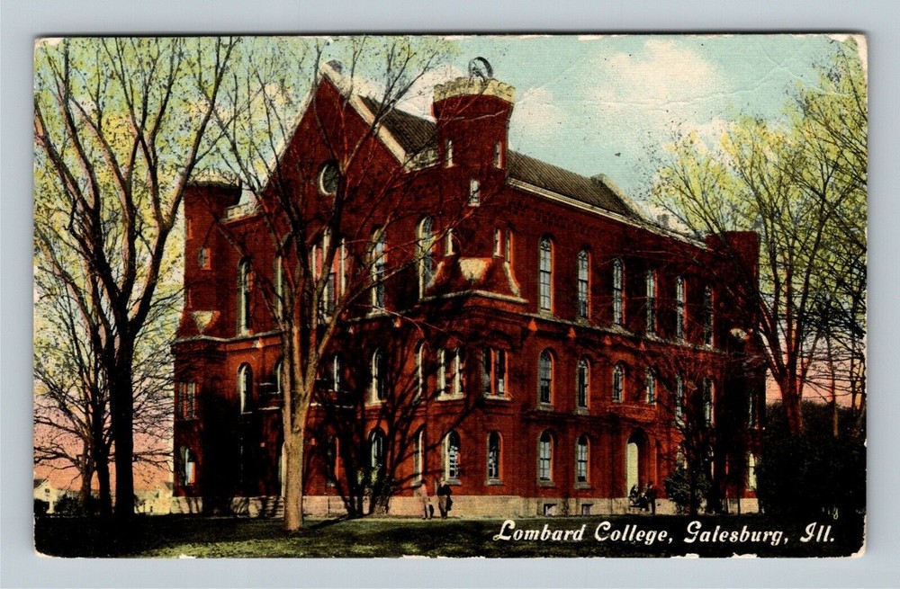 Galesburg IL, Lombard College Campus Building, Illinois c1910 Vintage Postcard