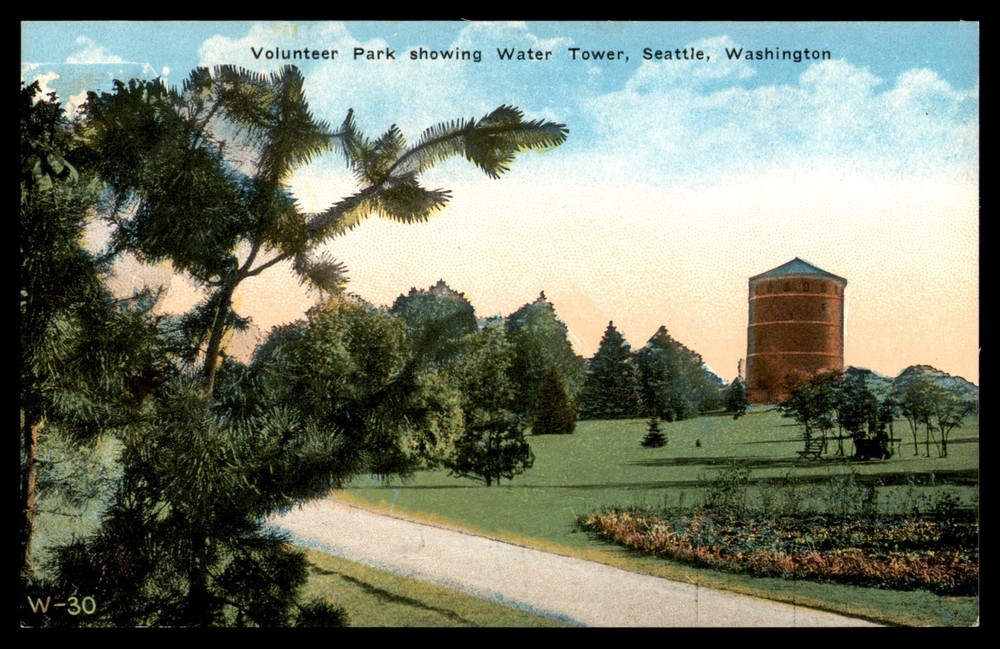 Postcard Volunteer Park Water Tower, Seattle WA