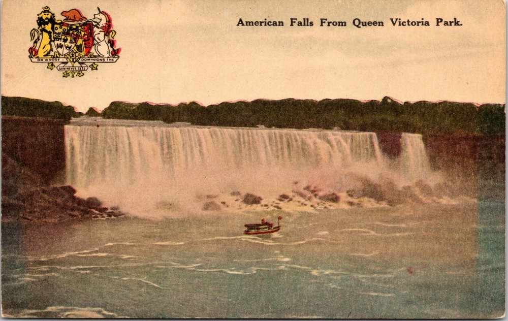 American Falls From Queen Victoria Park Niagara Falls Canada Vintage Postcard