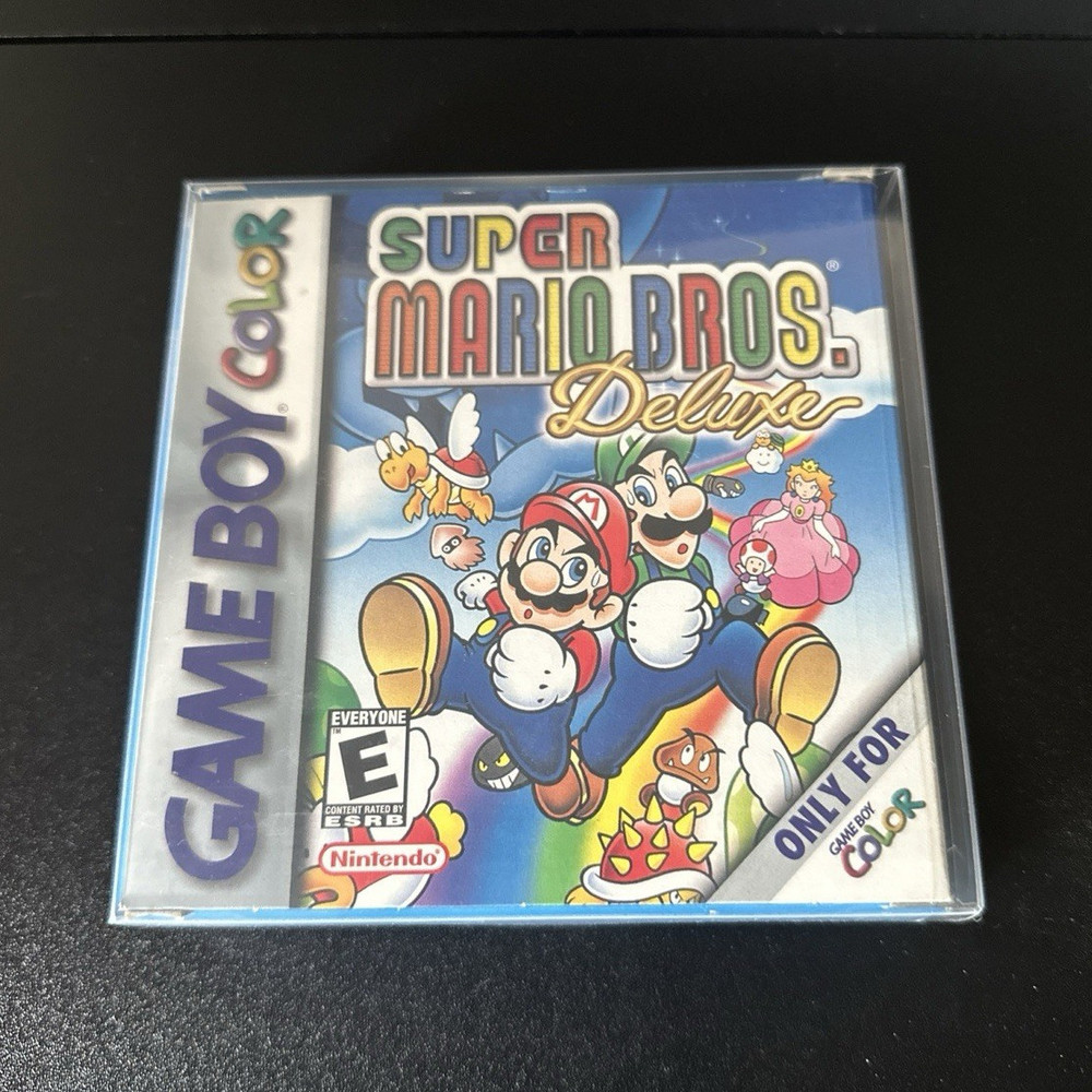 Nintendo Super Mario Bros. Deluxe Game Boy Color Platformer Manual Box Cart