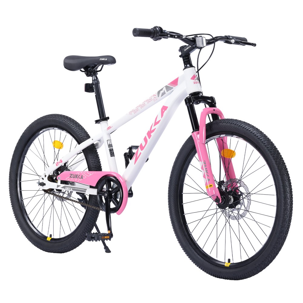 Modern ZUKKA Mountain Bike,24 Inch MTB Bicycle for Boys and Girls Age 9-12 Years