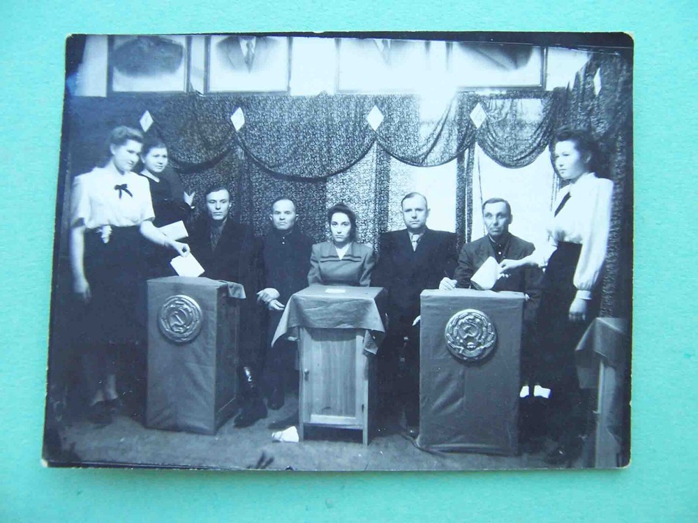 USSR Elections 1950s Polling unit, voting. Soviet Real photo