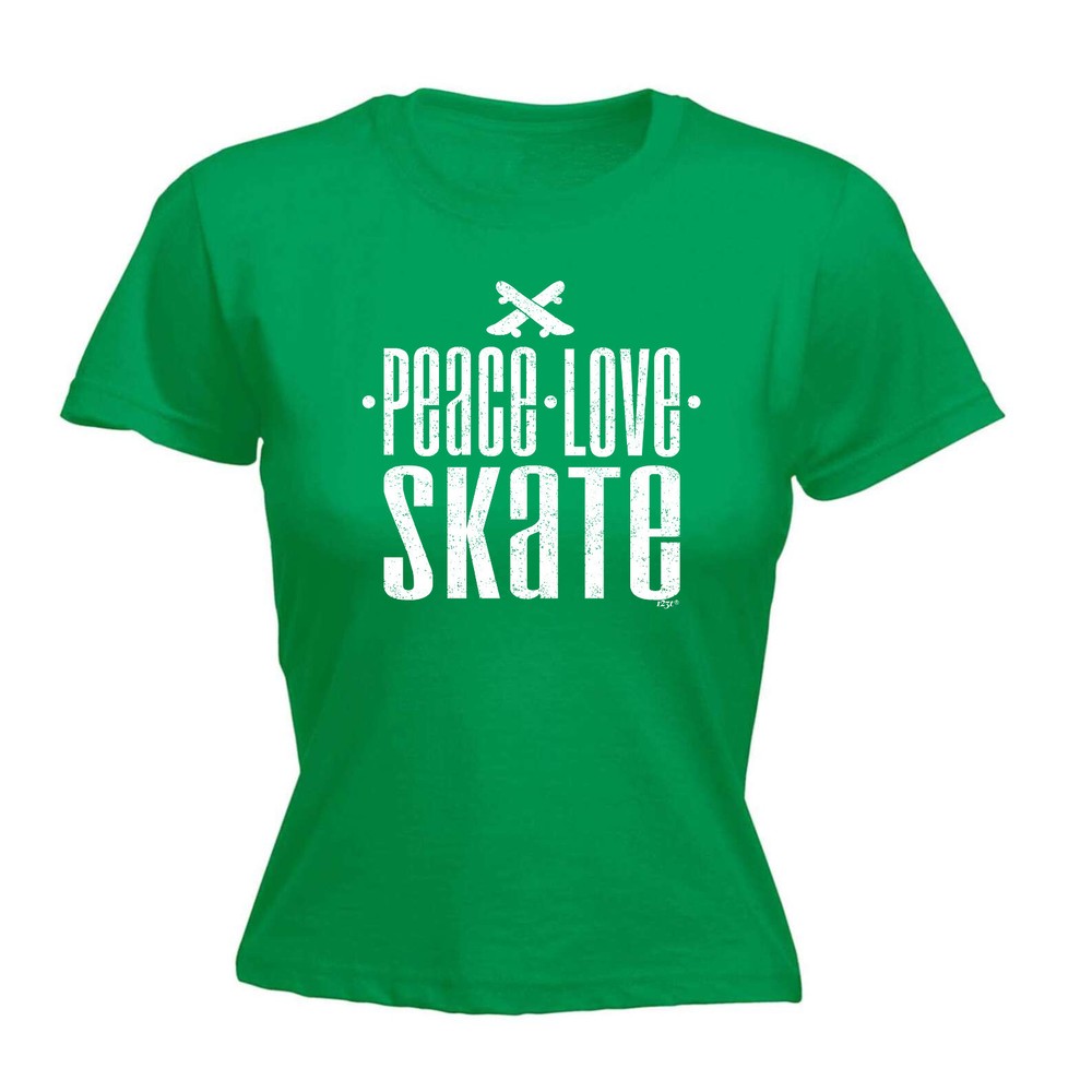 Peace Love Skate - Womens T Shirt Funny T-Shirt Novelty gift tshirt