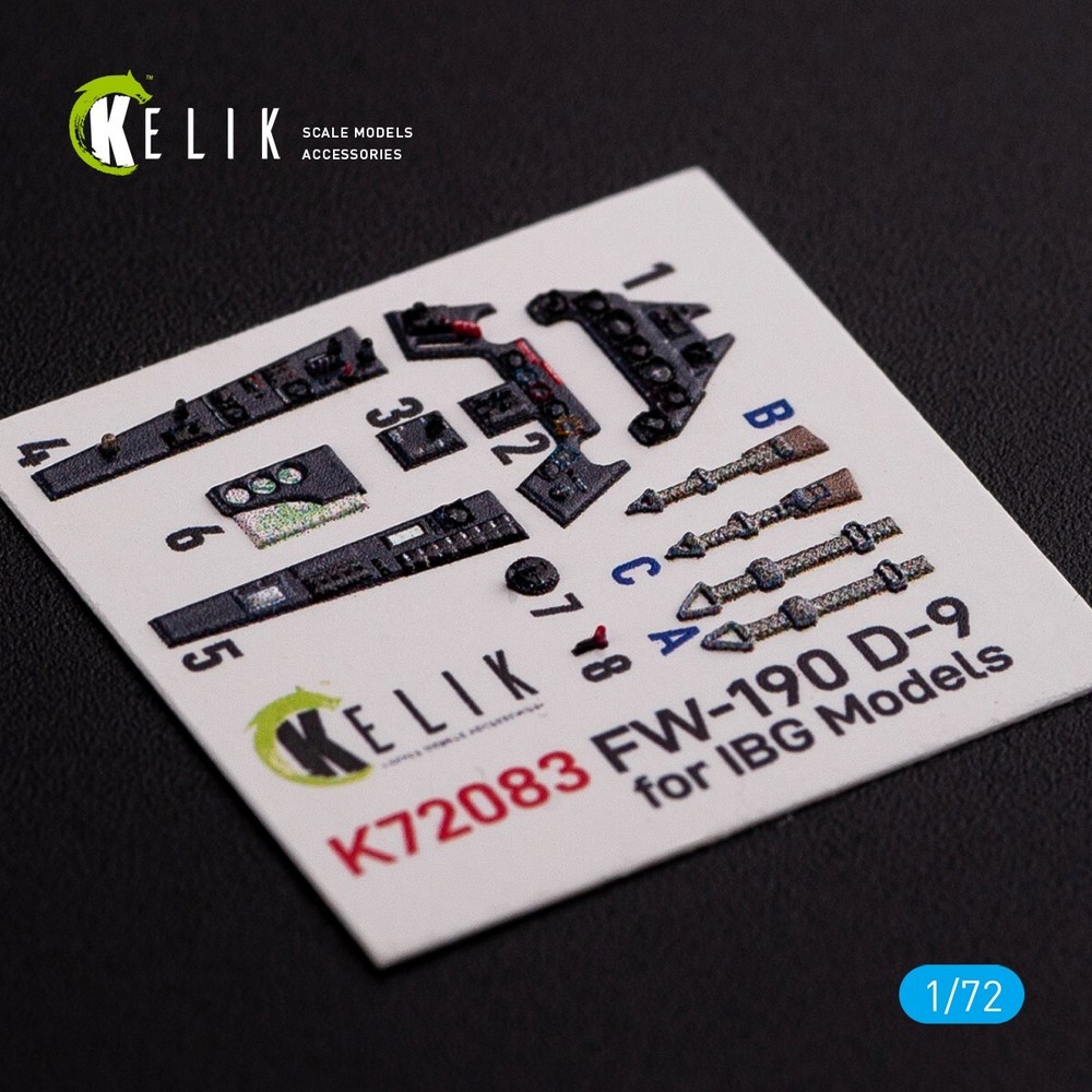 Fw 190 D-9. Interior 3D Decals (for IBG Models) Scale 1:72 KeliK K72083