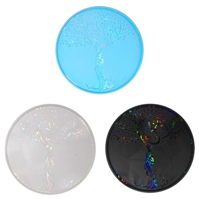Circular Ancient Tree Silicone Mold for DIY Table Ornaments Nonstick Beginner Friendly