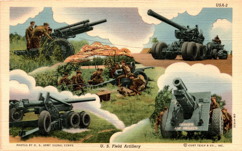 U. S. Army Signal Corps, U. S. Field Artillery, Curt Teich & Postcard