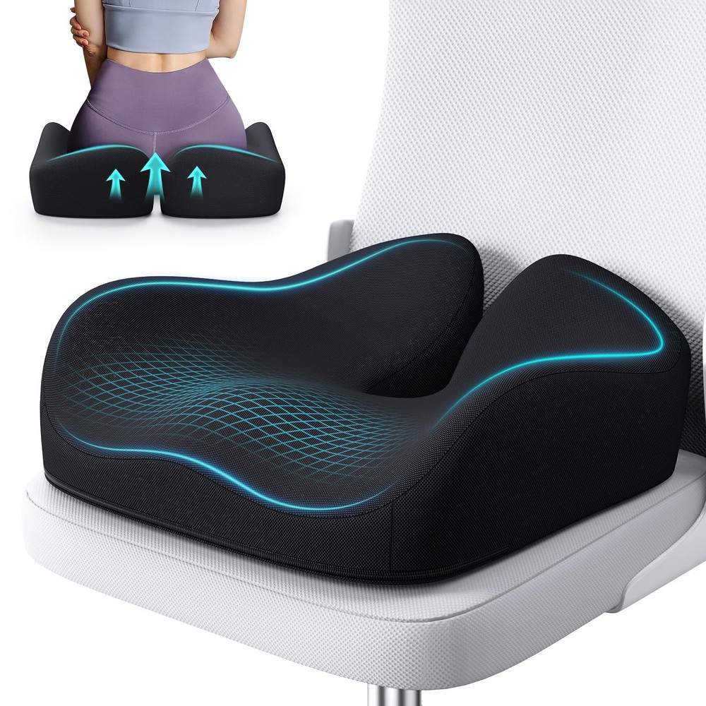 Benazcap Memory Foam Seat Cushion for Office Chair, Ergonomic Chair Cushions ...