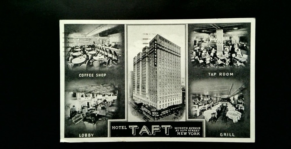 Vintage Hotel Taft New York City NY Coffee Shop Tap Room Postcard
