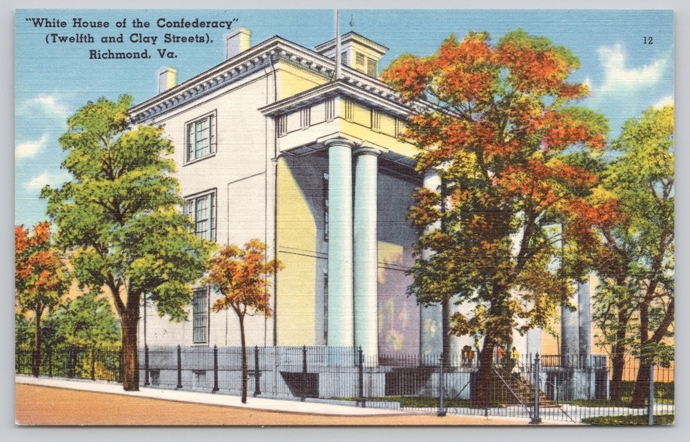 Vintage Linen Postcard White House of the Confederacy Richmond VA