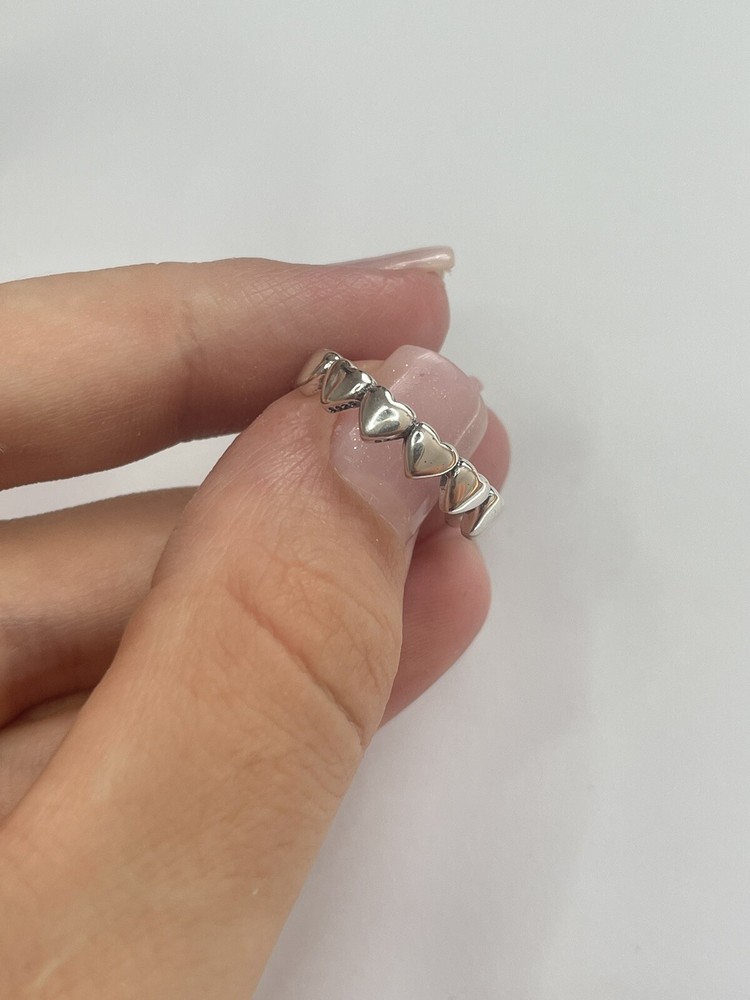 Pandora silver ring with hearts Size 5