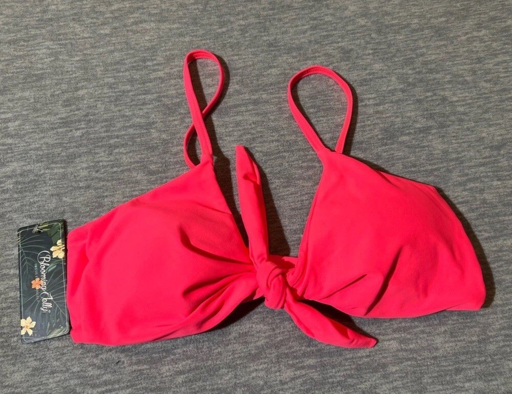 Blooming Jelly Swim Bikini Top Women M Neon Pink Padded Adjustable Beach New