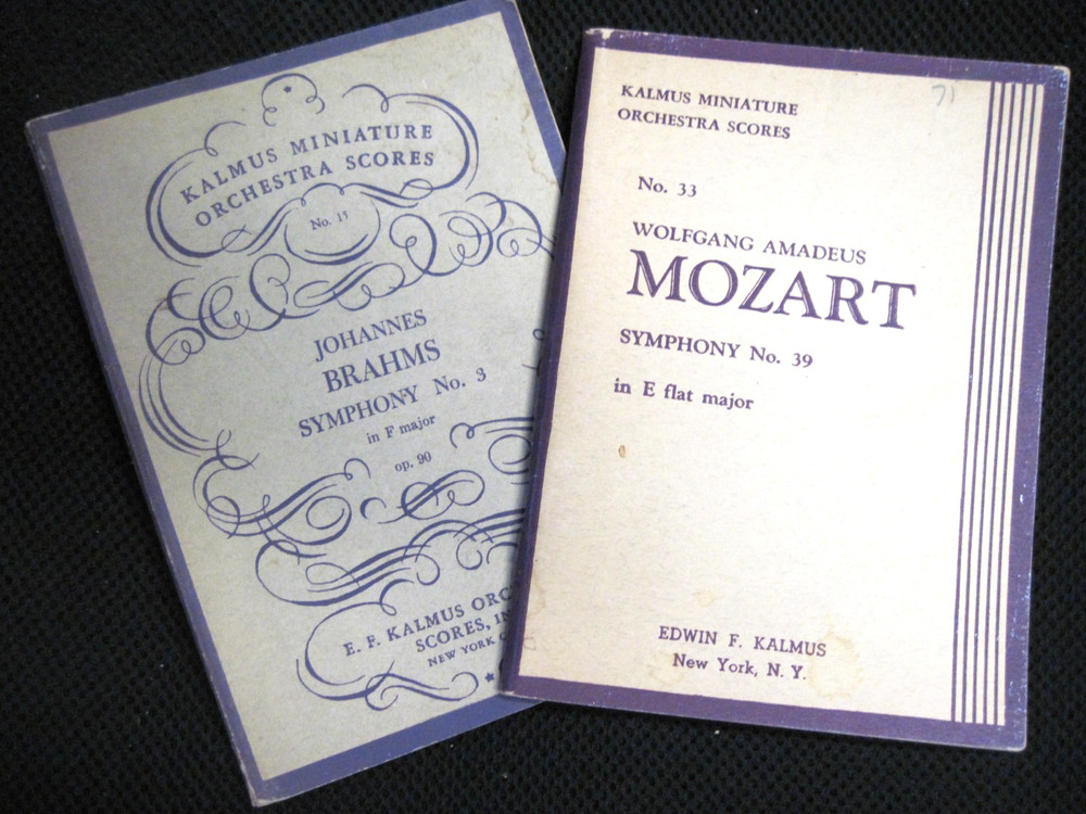 2 Kalmus Miniature Orchestra Scores: Brahms & Mozart