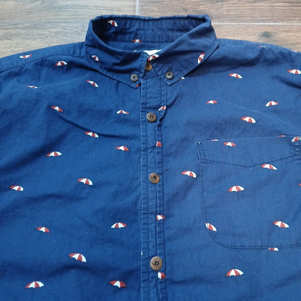 Katin Mens Large Blue Umbrella Surfer Button Shirt on Huckberry