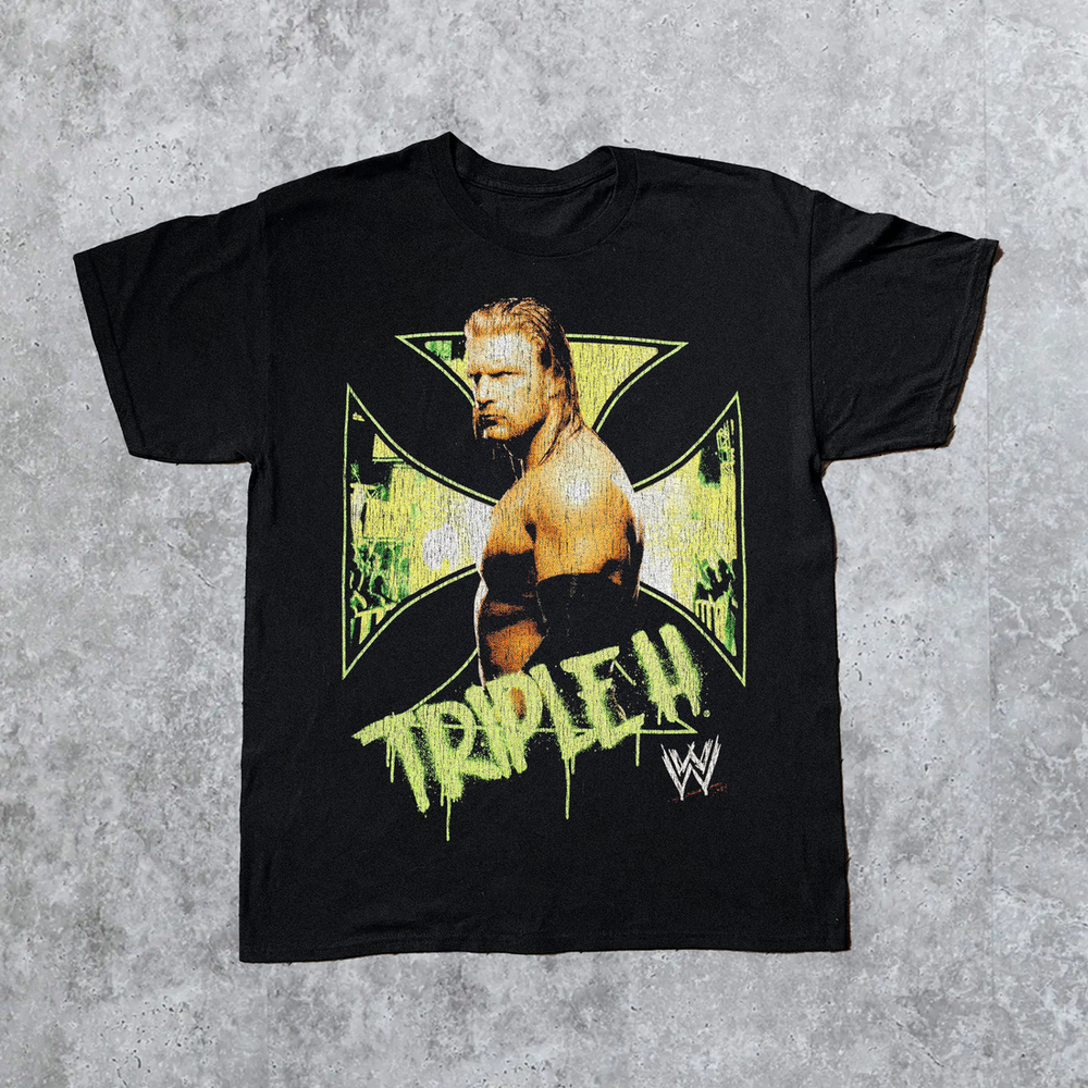 Vintage Triple H WWE Wrestling T-Shirt Retro Graphic Attitude Era Tee S-5XL