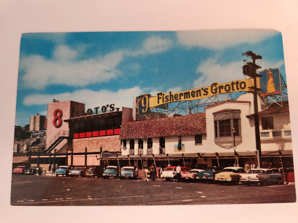 NOS FISHERMANS GROTTO Wharf Sea Food San Francisco CA Vtg Postcard Unposted NEW