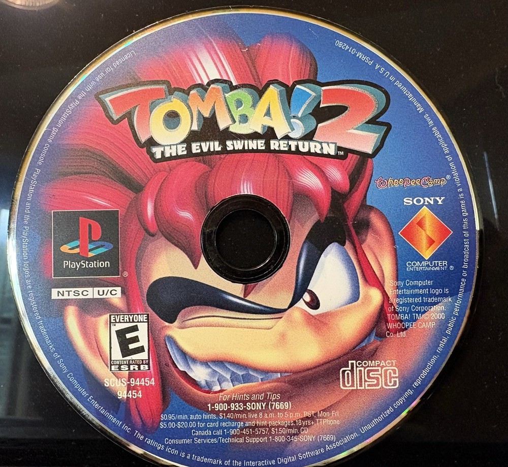 Tomba! 2 The Evil Swine Return (Sony PlayStation 1 PS1, 1998) DISC ONLY UNTESTED
