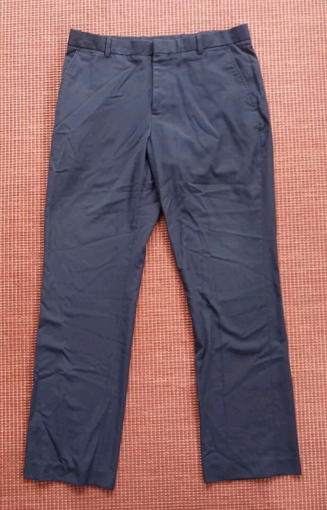 Perry Ellis Pants Mens 33x32 Navy Blue Straight Chino Read