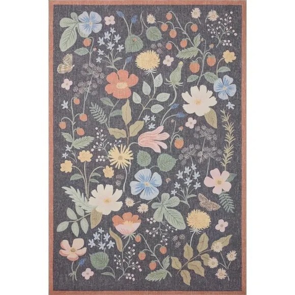 NWT Rifle Paper Co. Cotswolds Strawberry Fields Power-Loomed 2' x 5' Runner Rug