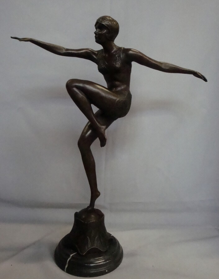 Art Deco Style Statue Sculpture Art Nouveau Style Bronze