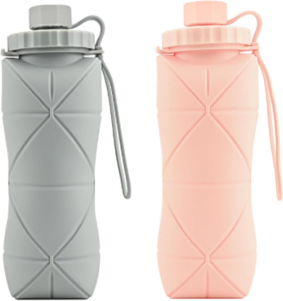 Collapsible Water Bottle, Silicone Foldable Water Bottles for Travel, Easy-To-Ca