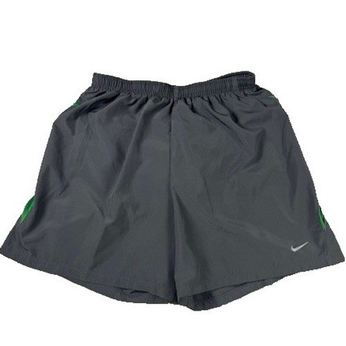 Nike Dri-FIT Mens Running Shorts Gray Green Mesh Inseam 4.5 Size Medium