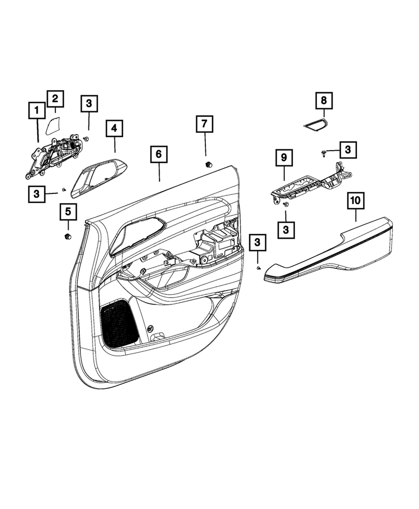 Genuine Mopar Front Door Trim Panel Right 5SC801X9AJ