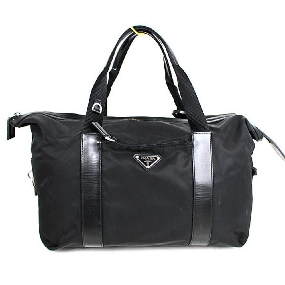 RARE PRADA Black Nylon Tote Shoulder Bag Handbag